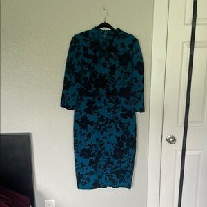 Elegant Teal Floral Dress